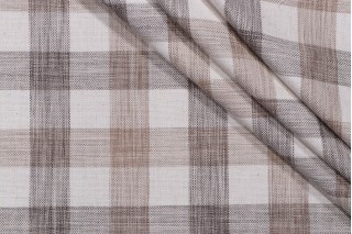 1 Yard Bernard Check Woven Upholstery Fabric in Earth