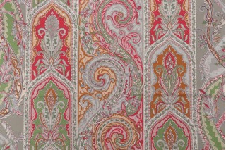Brienno Printed Cotton Drapery Fabric in Carmine