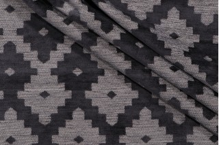 1 Yard Bamaki Woven Chenille Upholstery Fabric in Graphite