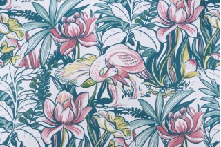 Stof France Echassier Printed Drapery Fabric in Emeraude 