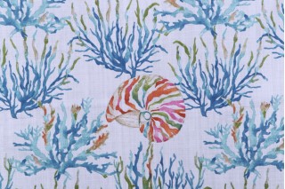 Stof France Corallo Printed Cotton Drapery Fabric in Multicolore 