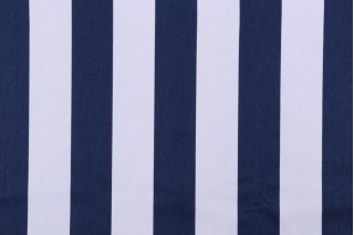 Stof France Canadienne Printed Cotton Twill Drapery Fabric in Marine 