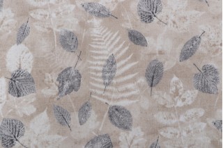 PK Lifestyles Farmhouse Leaf Printed Polyester Outdoor Fabric in Natural 