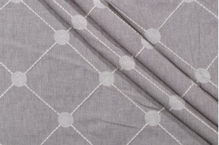 Kelly Ripa Home Fanfare Embroidered Drapery Fabric in Cloud 