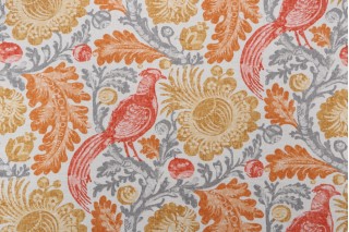 Williamsburg Tucker Resist Printed Polyester Outdoor Fabric in Zest 