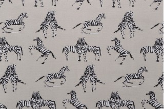Novogratz Dr Zebra Printed Polyester Outdoor Fabric in Natural 