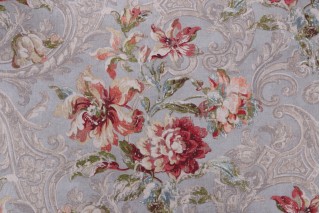 Waverly Fresco Flourish Printed Cotton Drapery Fabric in Jewel