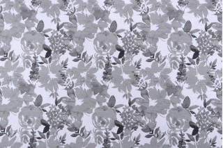 Premier Prints Zinnia-Slub Canvas Printed Cotton Drapery Fabric in Raven 