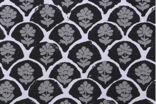 Premier Prints Petal-Slub Canvas Printed Cotton Drapery Fabric in Raven 