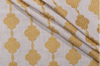 Kaufmann Jacqueline Embroidered Drapery Fabric in Gold Dust 