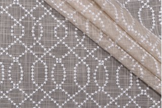 Kaufmann Ultimate Sheer Embroidered Drapery Fabric in Natural 