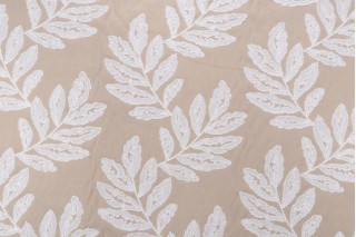 Fiona Embroidered Drapery Fabric in Natural