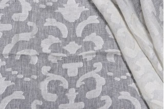 Savry Sheer Drapery Fabric in Platinum