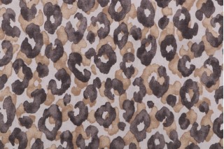 Leopard Printed Cotton Drapery Fabric in Sand