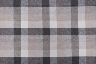 1 Yard Checkpoint Woven Upholstery Fabric in Stone