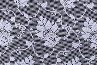 1 Yard Aliyah Sheer Lace Drapery Fabric in White