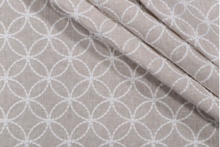 Valiant Fabrics Cycle Embroidered Drapery Fabric in Linen 