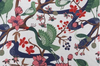 Hamilton Tisbury Printed Cotton Drapery Fabric in Jewel 