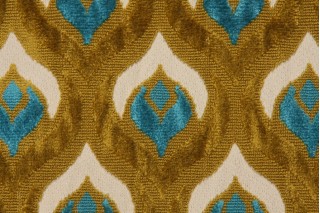 Sample of Hamilton Grenoble Grois Point Upholstery Fabric in Blue/Green 