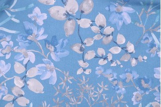 Kaufmann Bolero Printed Cotton Drapery Fabric in Marina