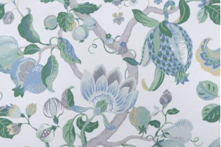 Kaufmann Harmony Printed Cotton Drapery Fabric in Lagoon