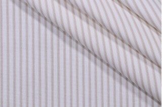 Magnolia Home Berlin Ticking Stripe Printed Cotton Drapery Fabric in Sand 