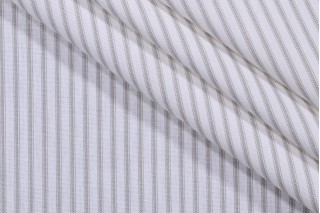 Magnolia Home Berlin Ticking Stripe Printed Cotton Drapery Fabric in Homespun 