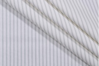 Magnolia Home Berlin Ticking Stripe Printed Cotton Drapery Fabric in Spa 
