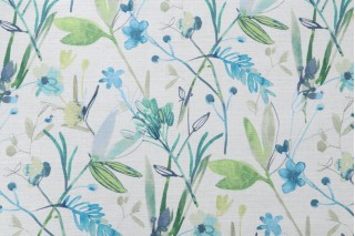 Mill Creek Floral Printed Cotton Drapery Fabric in Island