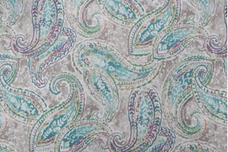 Kelly Ripa Home Bright & Lively Printed Cotton Drapery Fabric in Seaglass
