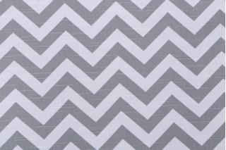 Premier Prints Zig Zag Slub Printed Cotton Drapery Fabric in Ash White