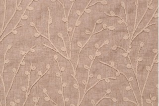 Richloom Topiary Embroidered Drapery Fabric in Linen