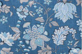 Kaufmann Bowen Printed Linen Blend Drapery Fabric in Resist