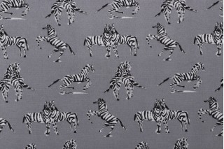 Novogratz Dr Zebra Printed Polyester Outdoor Fabric in Silver