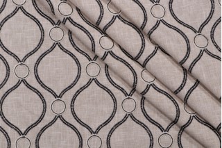 PK Lifestyles Curveball Embroidered Drapery Fabric in Newsprint