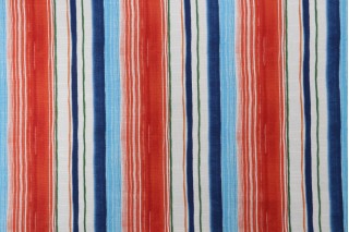 Tommy Bahama Seascape Stripe Printed Cotton Drapery Fabric in Carib