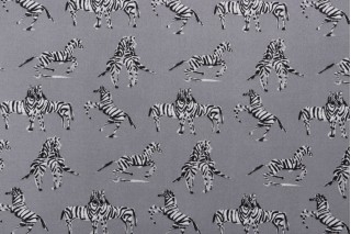 Novogratz Dr Zebra Printed Polyester Outdoor Fabric in Silver