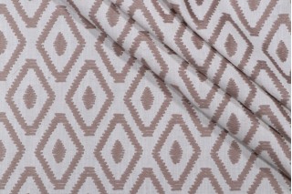 Valiant Fabrics Canyon Embroidered Drapery Fabric in Grasscloth