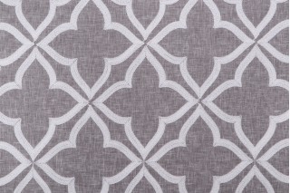 Valiant Fabrics Deco Embroidered Drapery Fabric in Grey