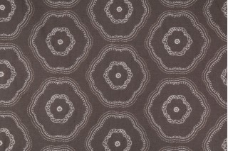 Onyx Age Torrey Embroidered Cotton/Linen Decorator Fabric in Smoke