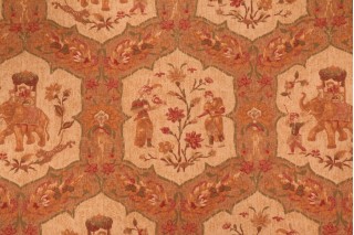 Thibaut Tabriz F97152 Printed Linen Blend Drapery Fabric in Beige
