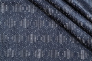 Richloom Dupree Woven Chenille Upholstery Fabric in Indigo