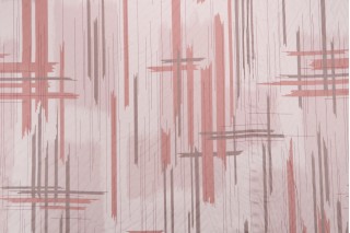 Brushstroke Printed Cotton Drapery fabric in Rosewood