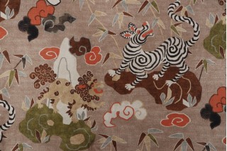 Kaufmann Haute Habitat Printed Cotton Drapery Fabric in Chamois 
