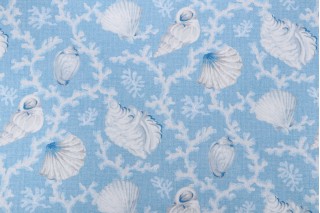 Kaufmann Windamar Printed Cotton Twill Drapery Fabric in Mediterranean 