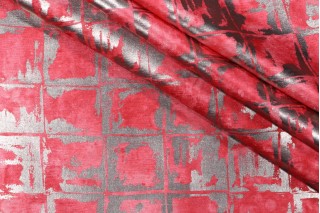 Kaufmann Tristan Printed Chenille Upholstery Fabric in Guava 