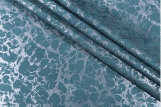 Kaufmann Caro Printed Chenille Upholstery Fabric in Aqua 