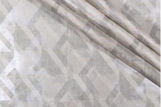 Kaufmann Berto Printed Chenille Upholstery Fabric in Platinum 