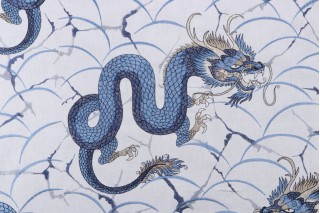 Kaufmann Mystic Embroidered Drapery Fabric in Porcelain 