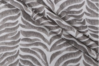 Kaufmann Kalmar Embroidered Drapery Fabric in Zinc 